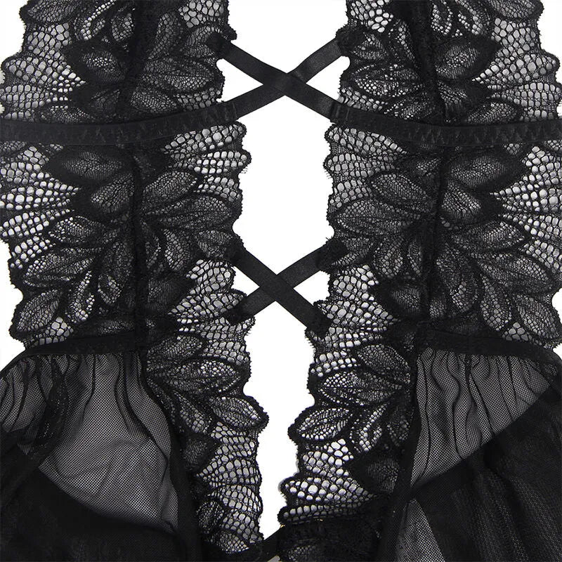 lingerie sexy dentelle noire dos nu matière confortable pour femmes séduisantes