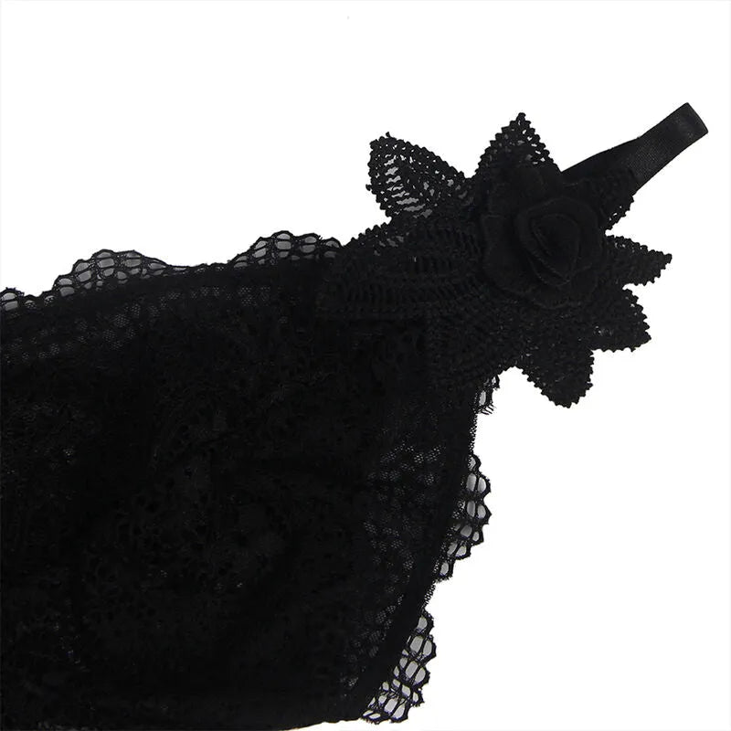 SUBBLIME - TISSU TULLE BABYDOLL AVEC DENTELLE ET DÉTAIL FLEUR NOIR