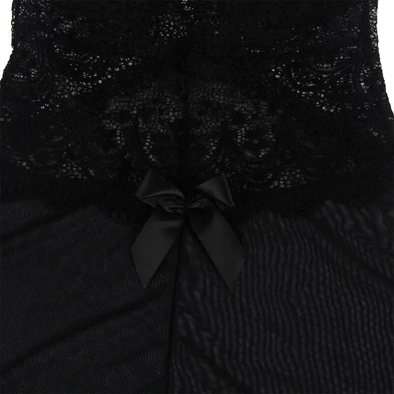 SUBBLIME - TISSU TULLE BABYDOLL AVEC DENTELLE ET DÉTAIL FLEUR NOIR