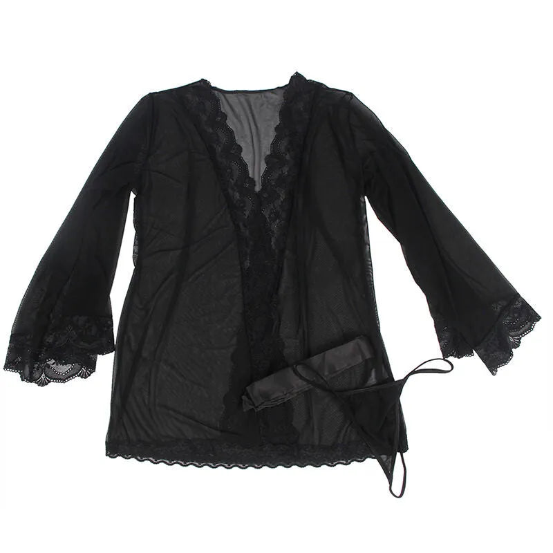 SUBBLIME - ROBE EN TISSU TRANSPARENT AVEC DÉTAIL DENTELLE NOIR