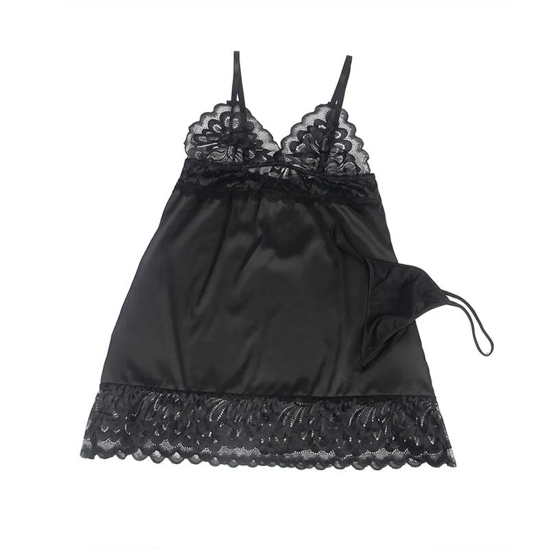 SUBBLIME - BABYDOLL AVEC POITRINE IMPRIMÉ FLEURI NOIR