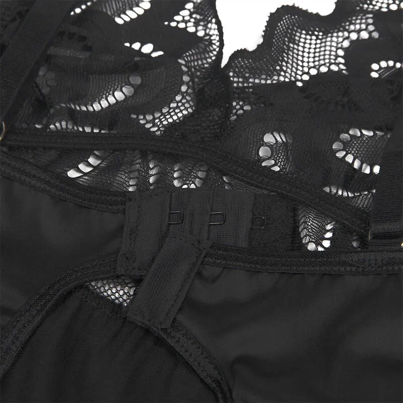 SUBBLIME - BABYDOLL AVEC POITRINE IMPRIMÉ FLEURI NOIR