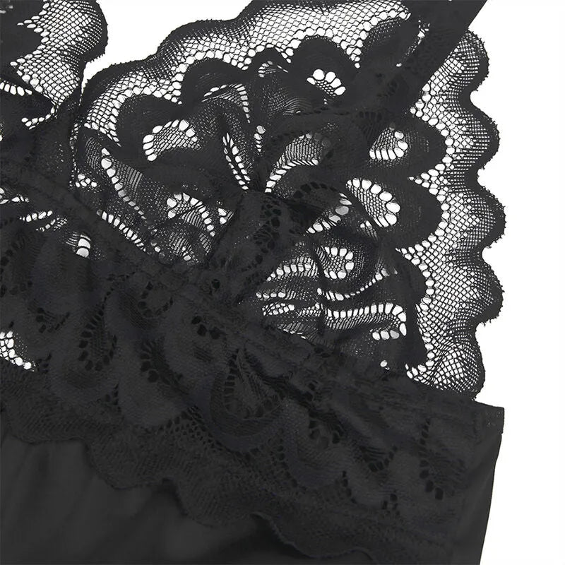 SUBBLIME - BABYDOLL AVEC POITRINE IMPRIMÉ FLEURI NOIR