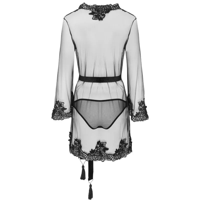 LIVCO CORSETTI FASHION - ROBE DE CHAMBRE + CULOTTE HERINA LC XG056 NOIR
