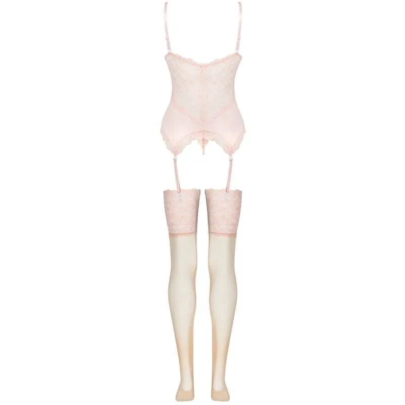 LIVCO CORSETTI FASHION - ENSEMBLE PERSINNE PÊCHE CORSET + CULOTTE + BAS