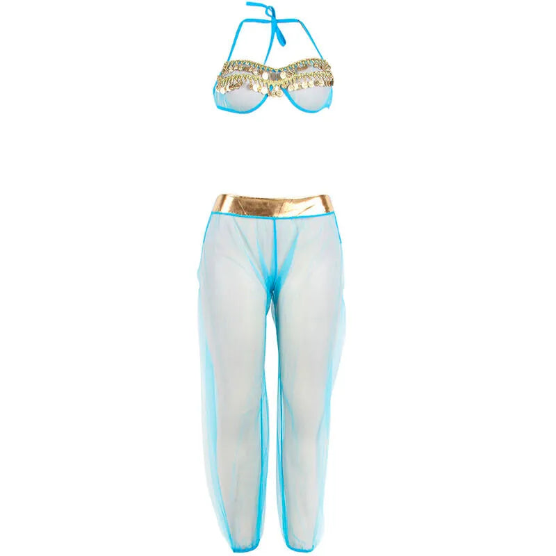 SUBBLIME - ENSEMBLE LINGERIE BLEU STYLE INDIEN