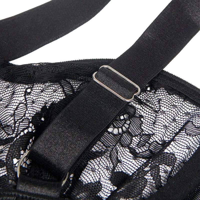 Teddy sexy dentelle slim jarretière anneaux jambe Subblime noir élégant