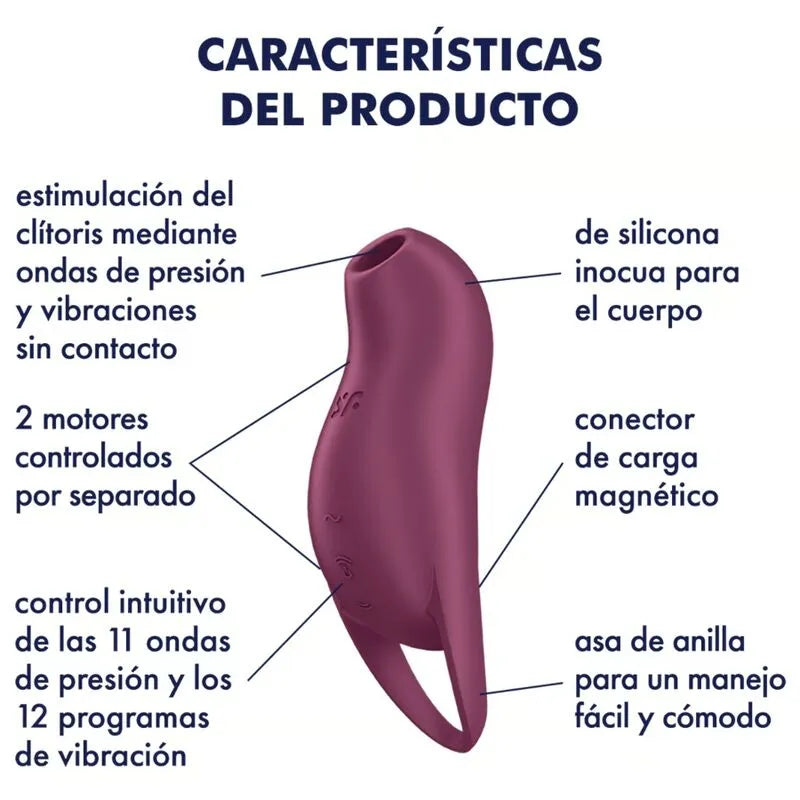 Satisfyer Pocket Pro 1 Stimulateur De Clitoris Grenat Portable Discret Intense Stimulation Clitoridienne Air Pulse