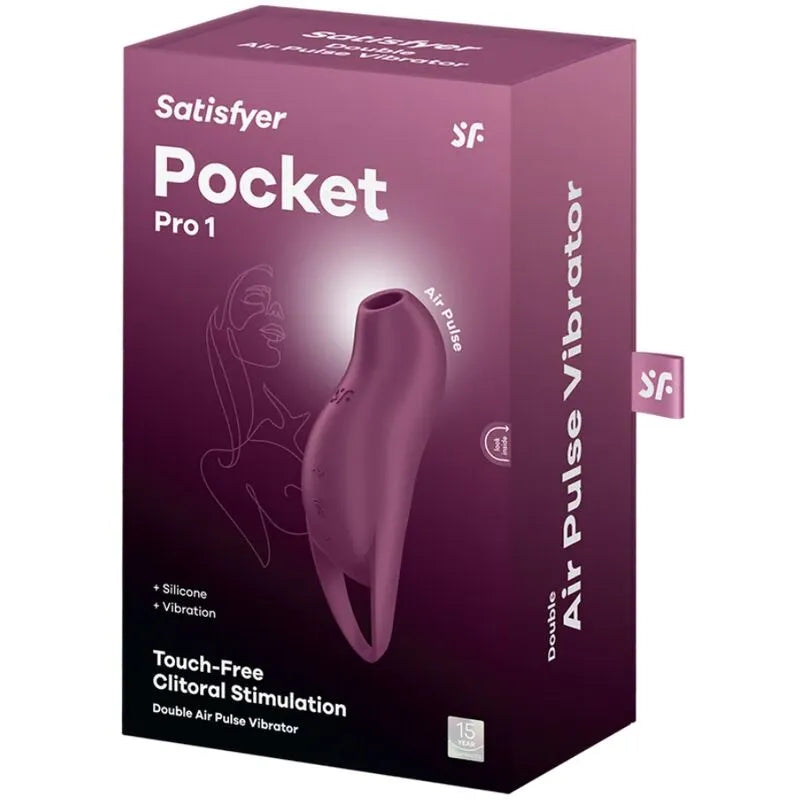 Satisfyer Pocket Pro 1 Stimulateur De Clitoris Grenat Portable Discret Intense Stimulation Clitoridienne Air Pulse