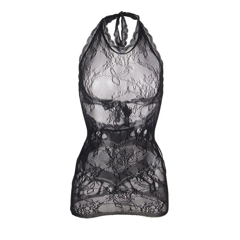 SUBBLIME - 952075 ROBE COURTE EN RÉSILLE AVEC DÉTAIL DOS ET COEUR NOIR