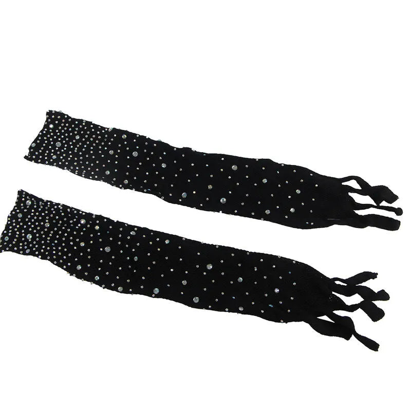 SUBBLIME - 952174 BODYSTOCKING RESILLE AVEC GANTS ET DIAMANTS NOIR