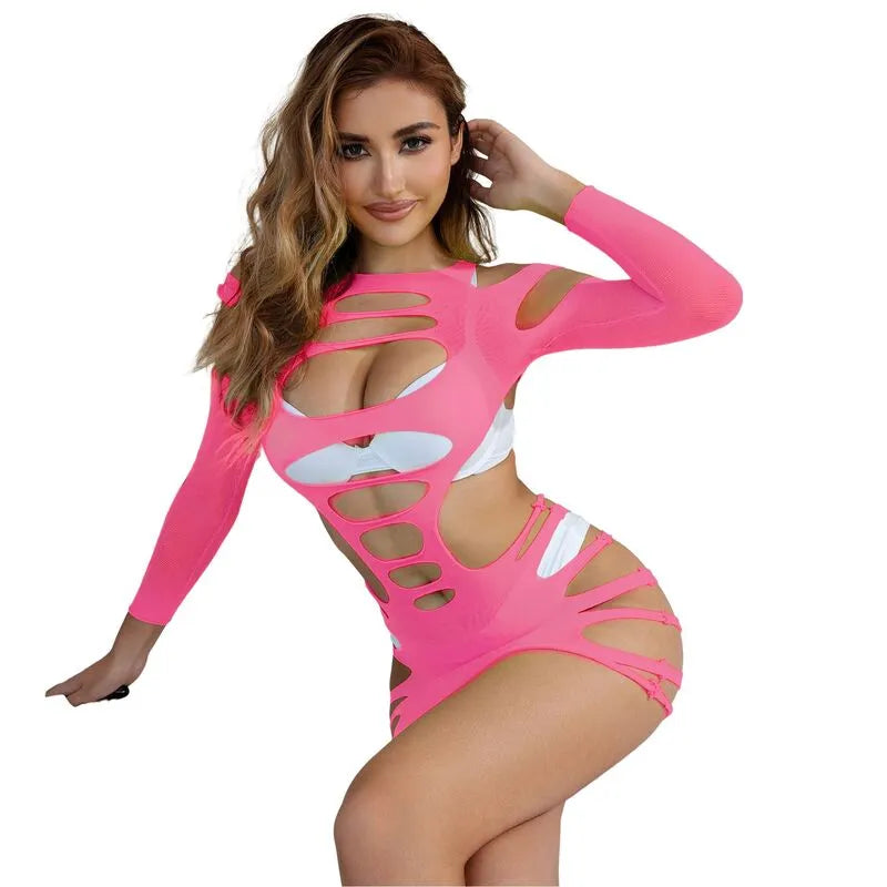 SUBBLIME - 952273 ROBE RÉSILLE ÉLASTIQUE MANCHES LONGUES ROSE