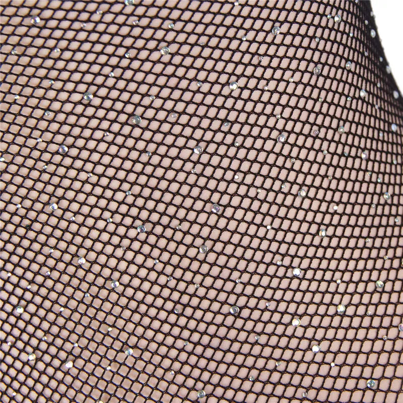 SUBBLIME - 952297 BODY RÉSEILLE BRILLANT AVEC ÉPAULES DÉNUDÉES MANCHES LONGUES NOIR