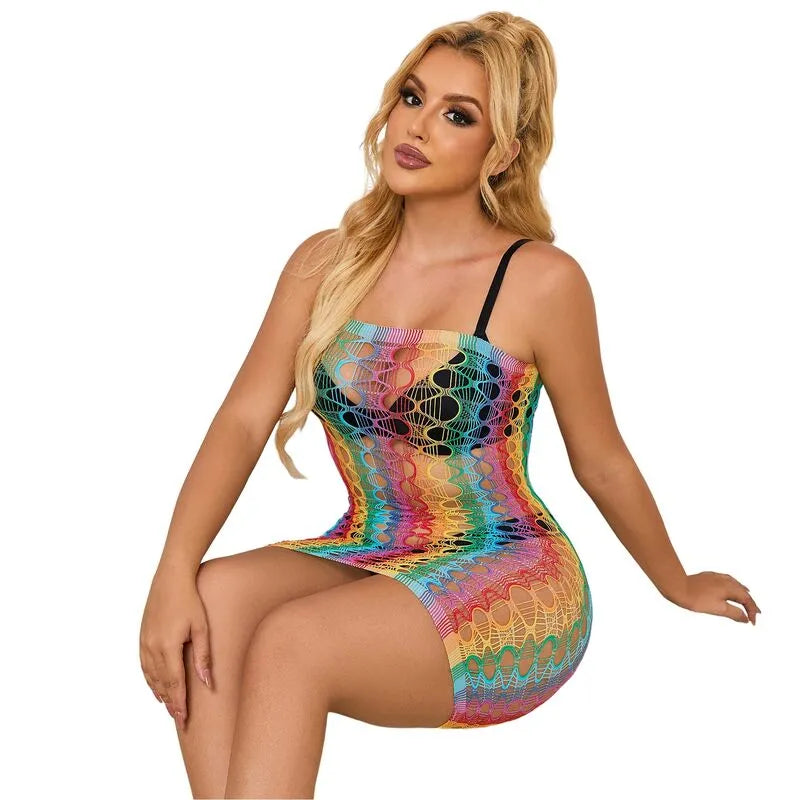 SUBBLIME - 952365 ROBE RÉSEILLE ÉPAULES NUES ARC-EN-CIEL