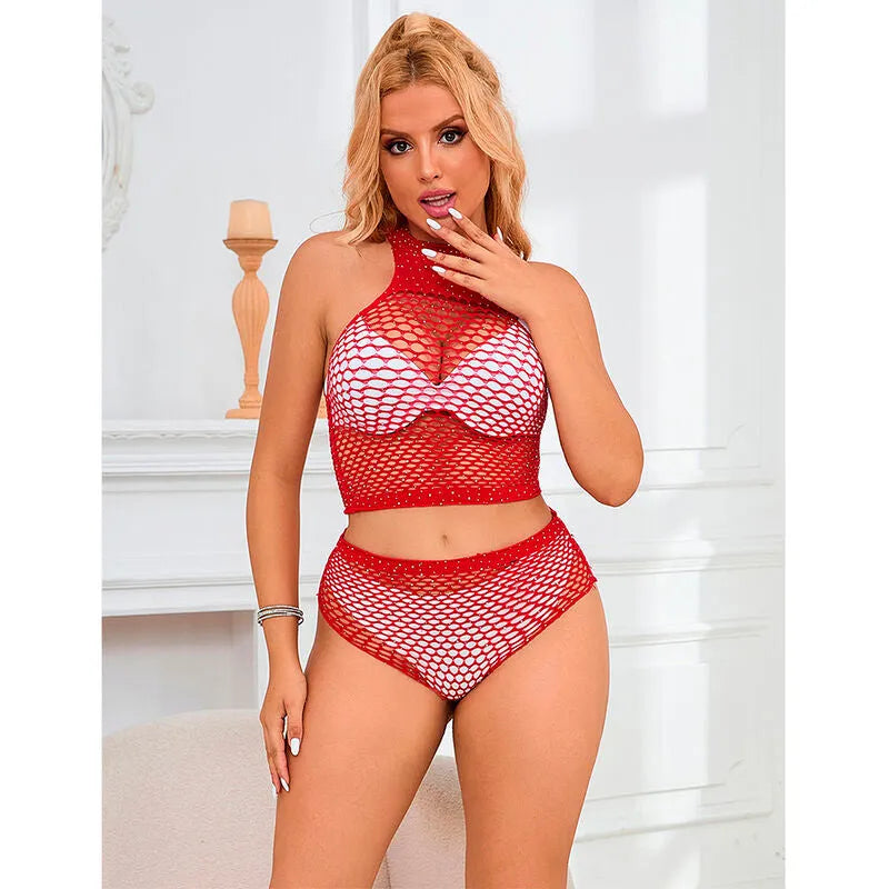 SUBBLIME - 952402 ENSEMBLE RESILLE AVEC LOSANGES ROSES