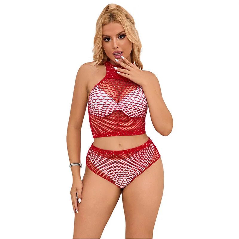 SUBBLIME - 952402 ENSEMBLE RESILLE AVEC LOSANGES ROSES