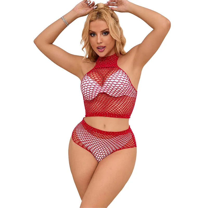 SUBBLIME - 952402 ENSEMBLE RESILLE AVEC LOSANGES ROSES