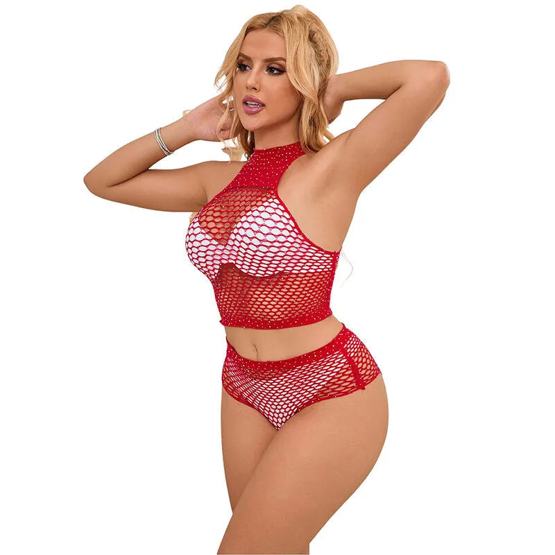 SUBBLIME - 952402 ENSEMBLE RESILLE AVEC LOSANGES ROSES