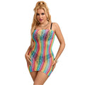 body lingerie femme couleur arc-en-ciel sans manches épaules dénudées confort