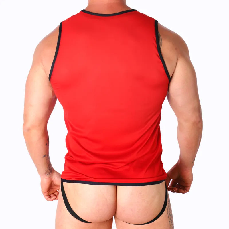 T-shirt homme rouge coupe sportive polyamide viscose ajustement parfait
