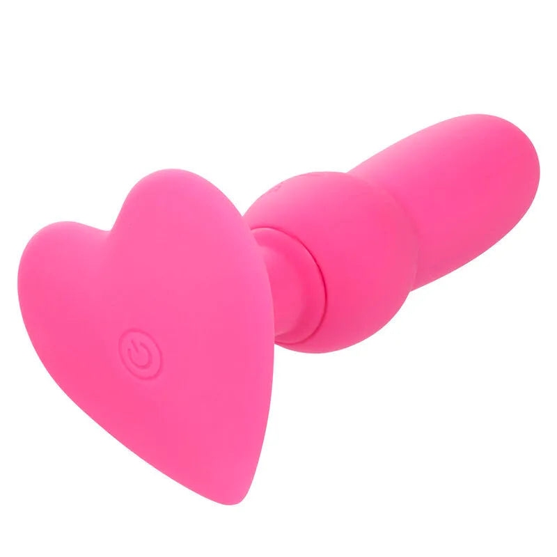 Sonde anale rose perlée vibrante, forme ergonomique, silicone étanche, 10 fonctions, rechargeable USB, pour débutants.