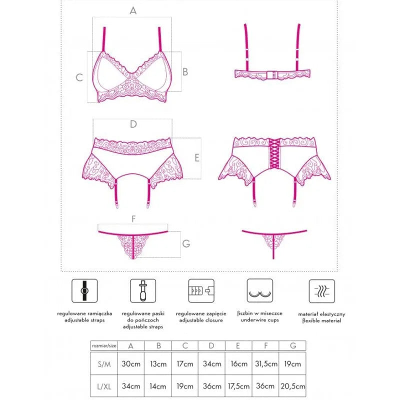 LIVCO CORSETTI FASHION - NAHIR LC 20214 SOUTIEN-GORGE + CULOTTE + PORTE-JARRETELLES
