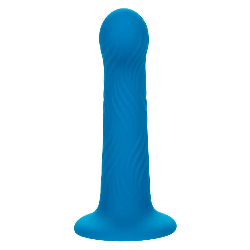 Plug anal ondulé bleu en silicone liquide de qualité, design ergonomique pour stimulation intense et plaisir durable.