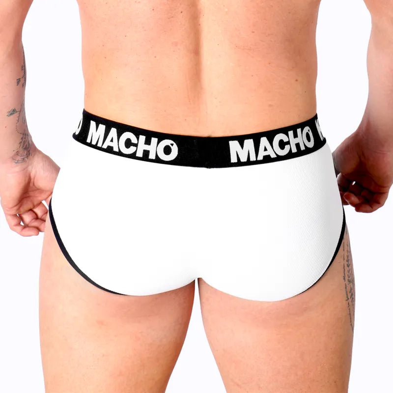 Slip Homme Blanc Lycra Confort Respirabilité Coupe Classique Rehaussement Genital