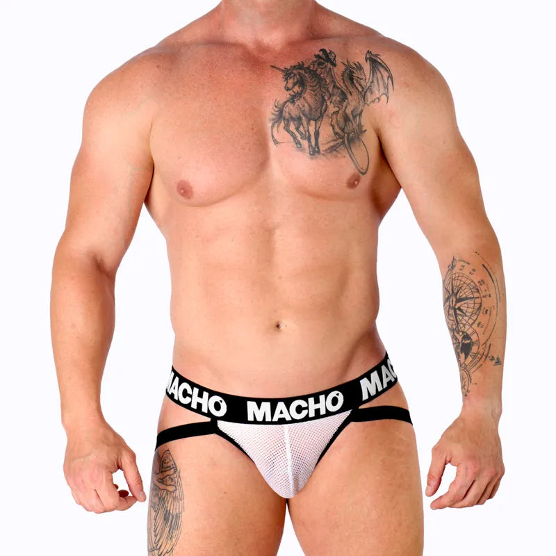 MACHO - MX26X1 JOCK GRID BLANC