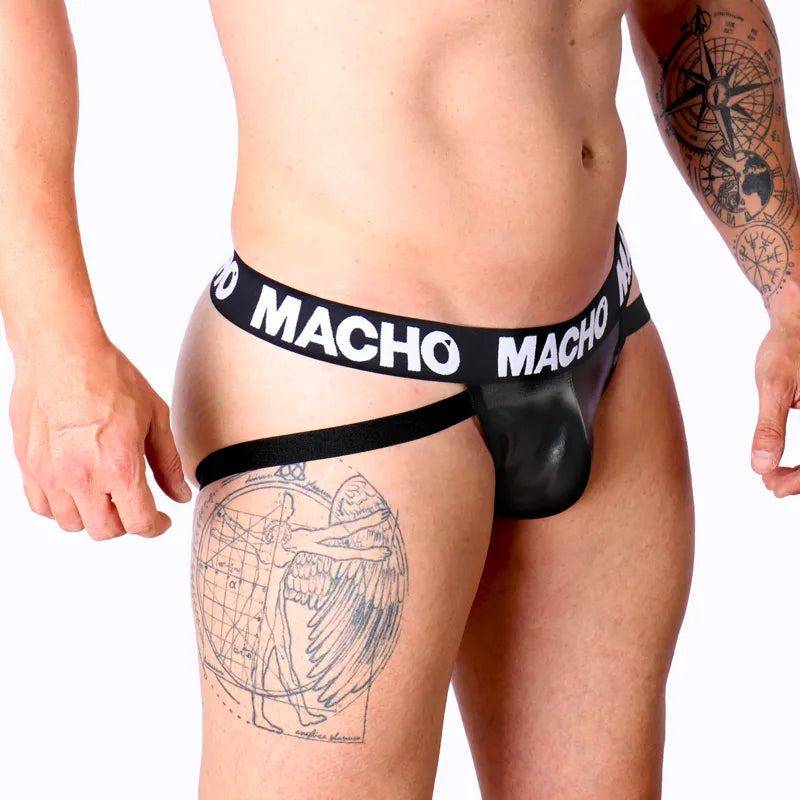 MACHO - MX25NC JOCK CUIR NOIR
