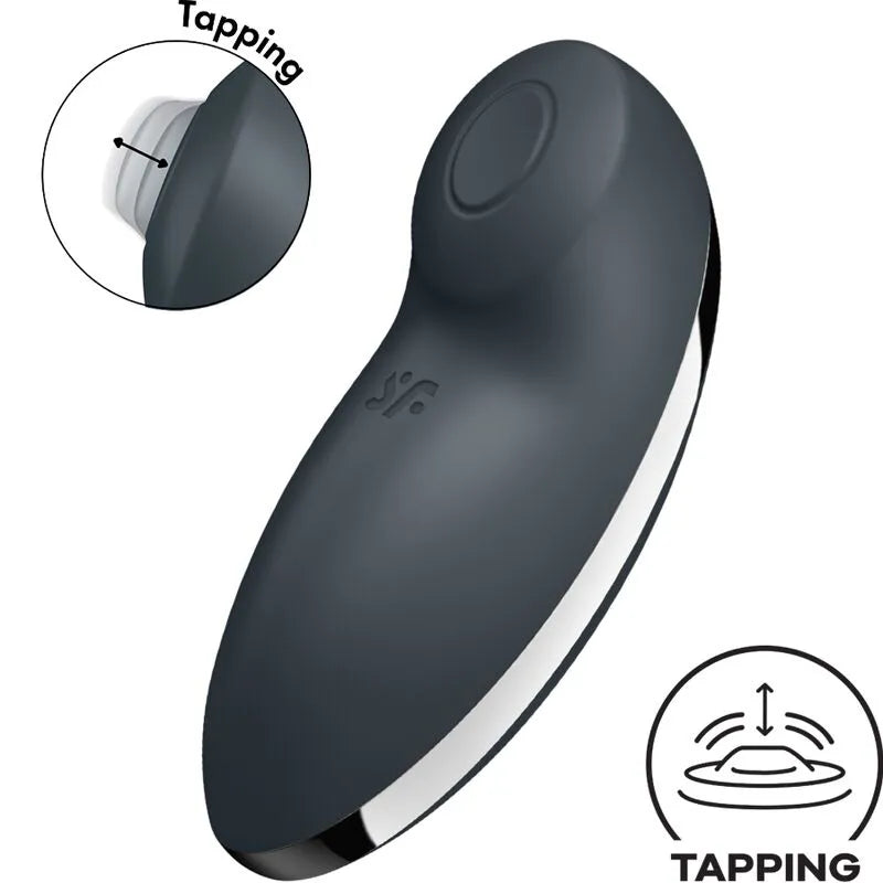 SATISFYER - TAP & CLIMAX 2 VIBRATEUR & STIMULATEUR GRIS