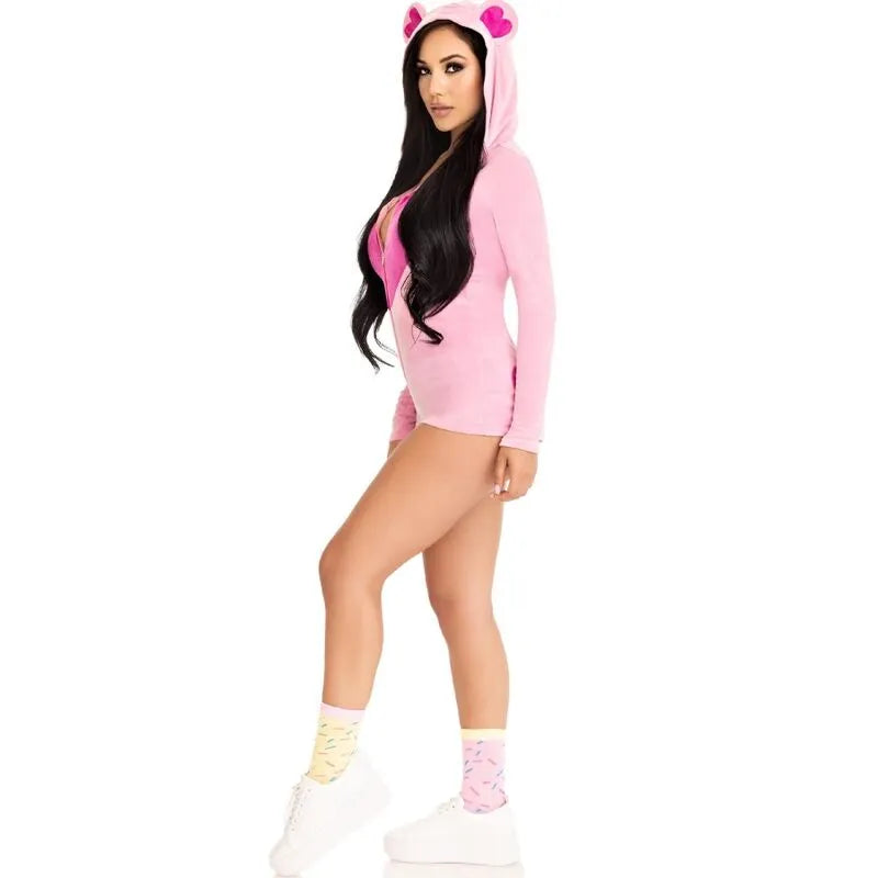 LEG AVENUE - BODY VELOURS OURS EN TEDDY ROSE