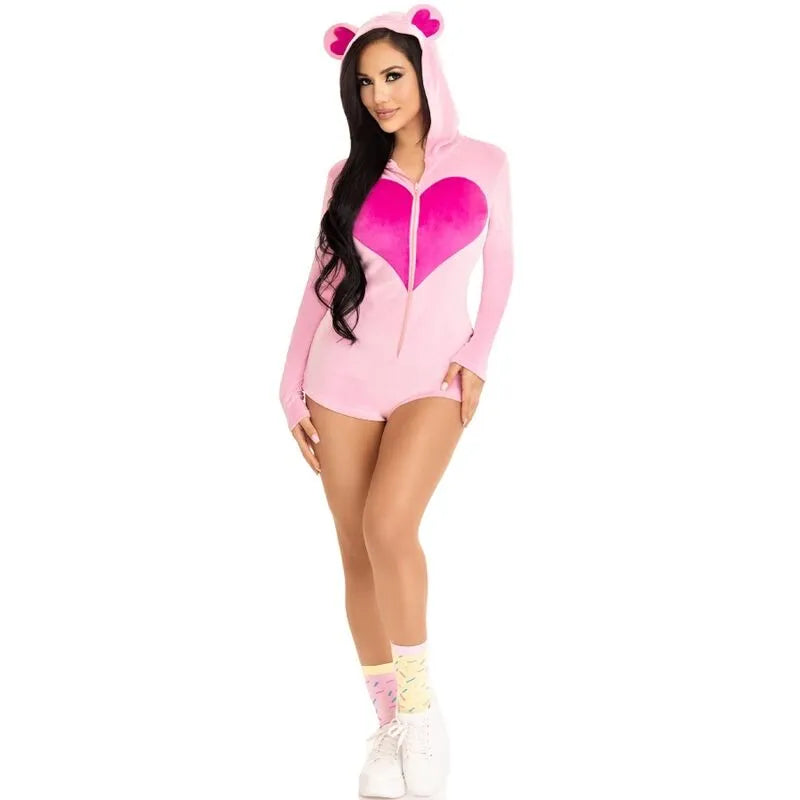 LEG AVENUE - BODY VELOURS OURS EN TEDDY ROSE