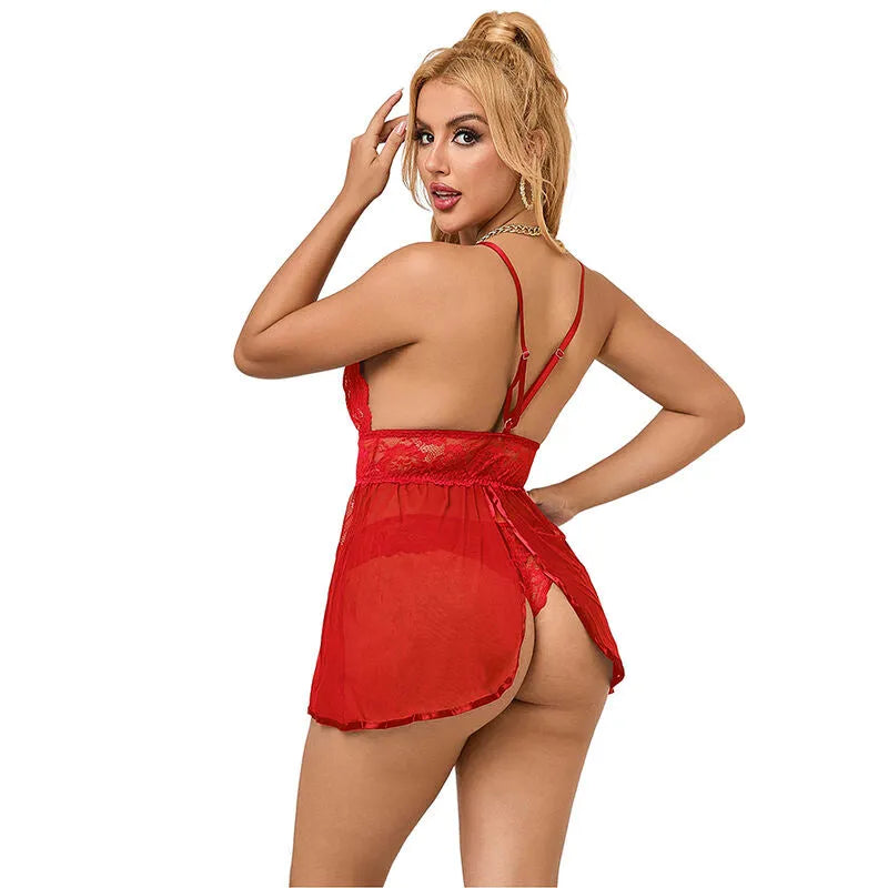 SUBBLIME - 953843 BABYDOLL DOS OUVERT ROUGE