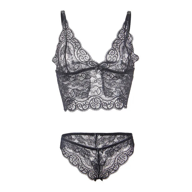 SUBBLIME - 953928 CHEMISIER DE NUIT EN SOIE ET DENTELLE + CULOTTE NOIRE