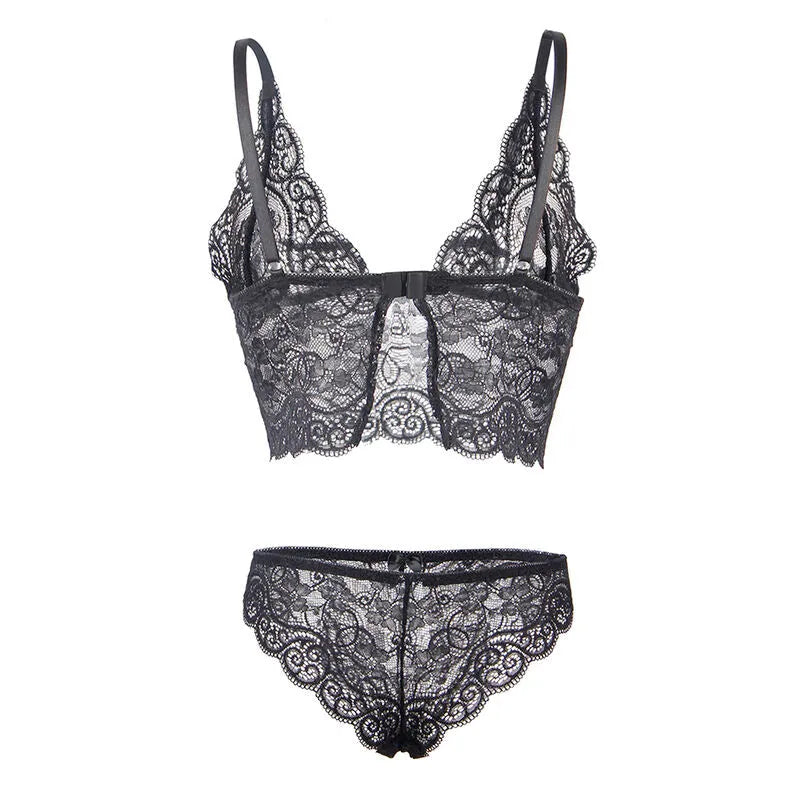 SUBBLIME - 953928 CHEMISIER DE NUIT EN SOIE ET DENTELLE + CULOTTE NOIRE