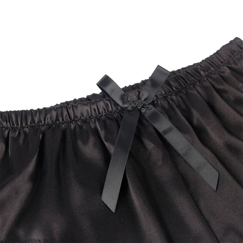 SUBBLIME - 953935 CHEMISE DE NUIT DÉCONTRACTÉE EN SOIE + PANTALON EN DENTELLE NOIR