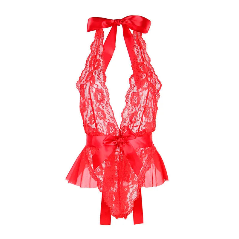 SUBBLIME - 953973 BODY SEXY A VOLANTS + CEINTURE ROUGE