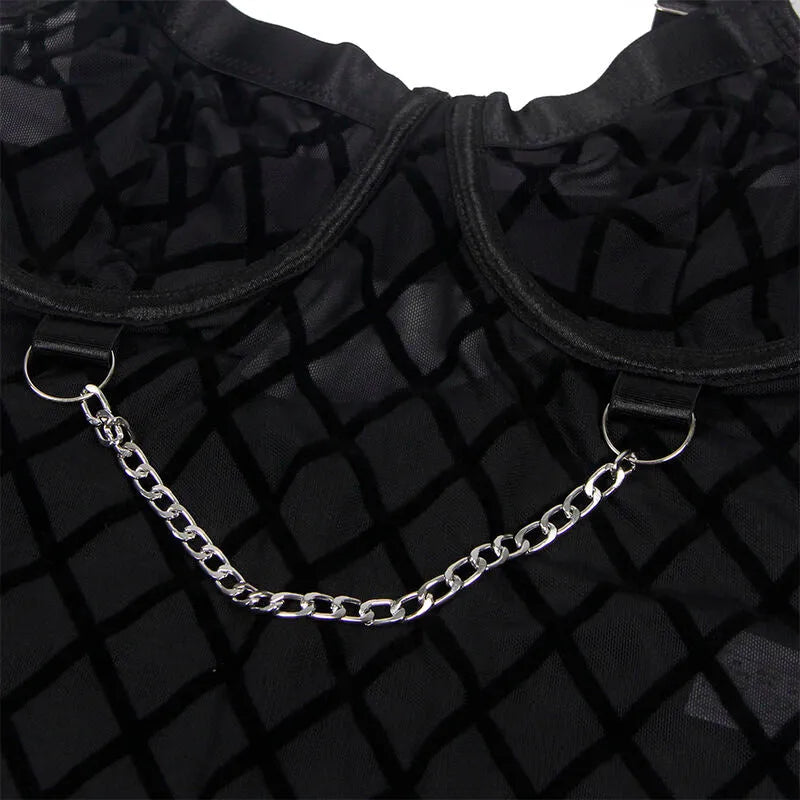 SUBBLIME - 9542277 BODY AVEC CHAÎNES + PORTE-JARRETELLES NOIR