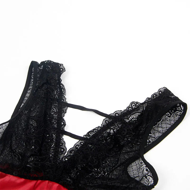 SUBBLIME - 954437 ROBE BONDAGE EN DENTELLE NOIRE