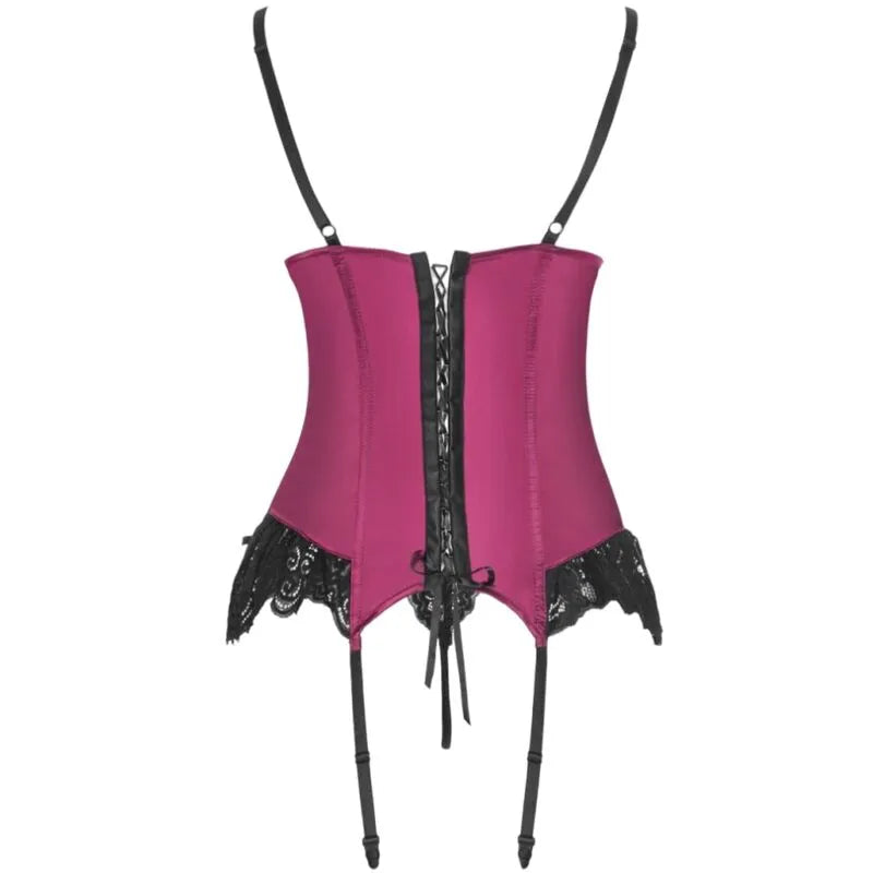 LIVCO CORSETTI FASHION - AGRAFENA CF 90436 CORSET + STRING BORDEAUX