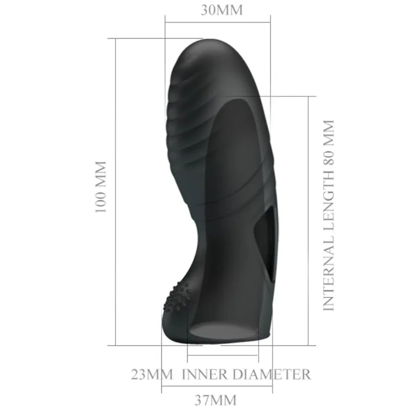 PRETTY LOVE - ALAN VIBRATEUR DE DOIGTS EN SILICONE NOIR