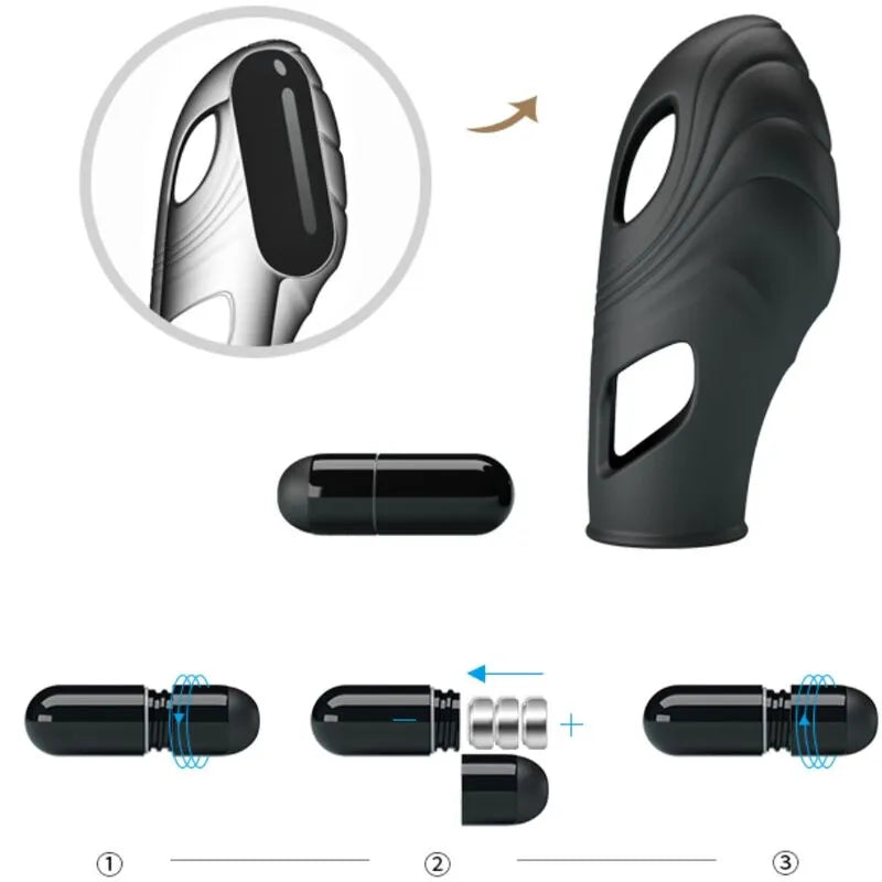 PRETTY LOVE - VIBRATEUR DE DOIGT EN SILICONE LICH NOIR
