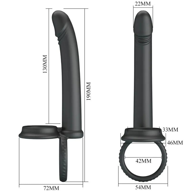 PRETTY LOVE - DILLION DOUBLE PÉNÉTRATION DOUBLE ANNEAU PÉNAL NOIR
