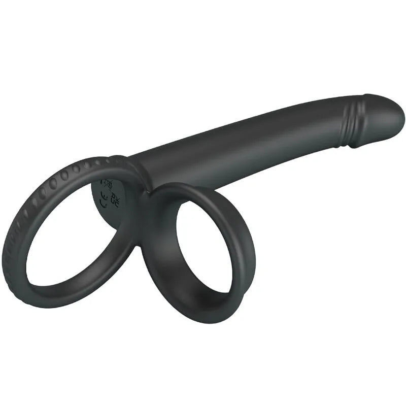 PRETTY LOVE - DILLION DOUBLE PÉNÉTRATION DOUBLE ANNEAU PÉNAL NOIR