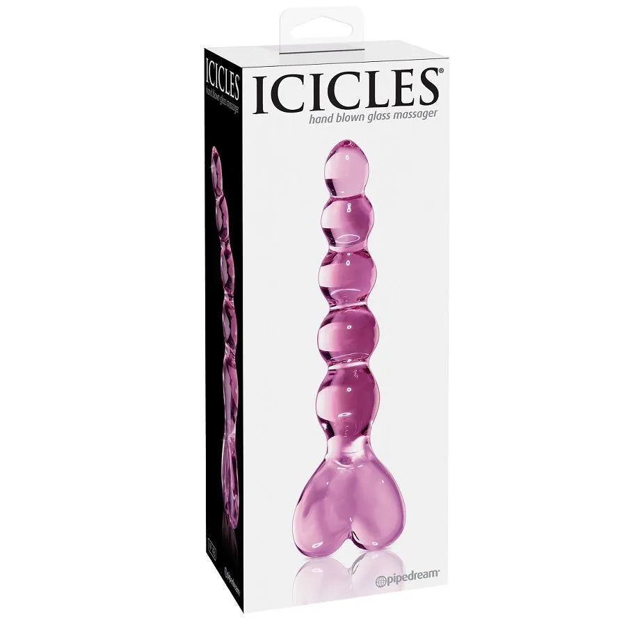 Masseur en verre rose transparent perles sphériques stimulation progressive plug anal sextoy