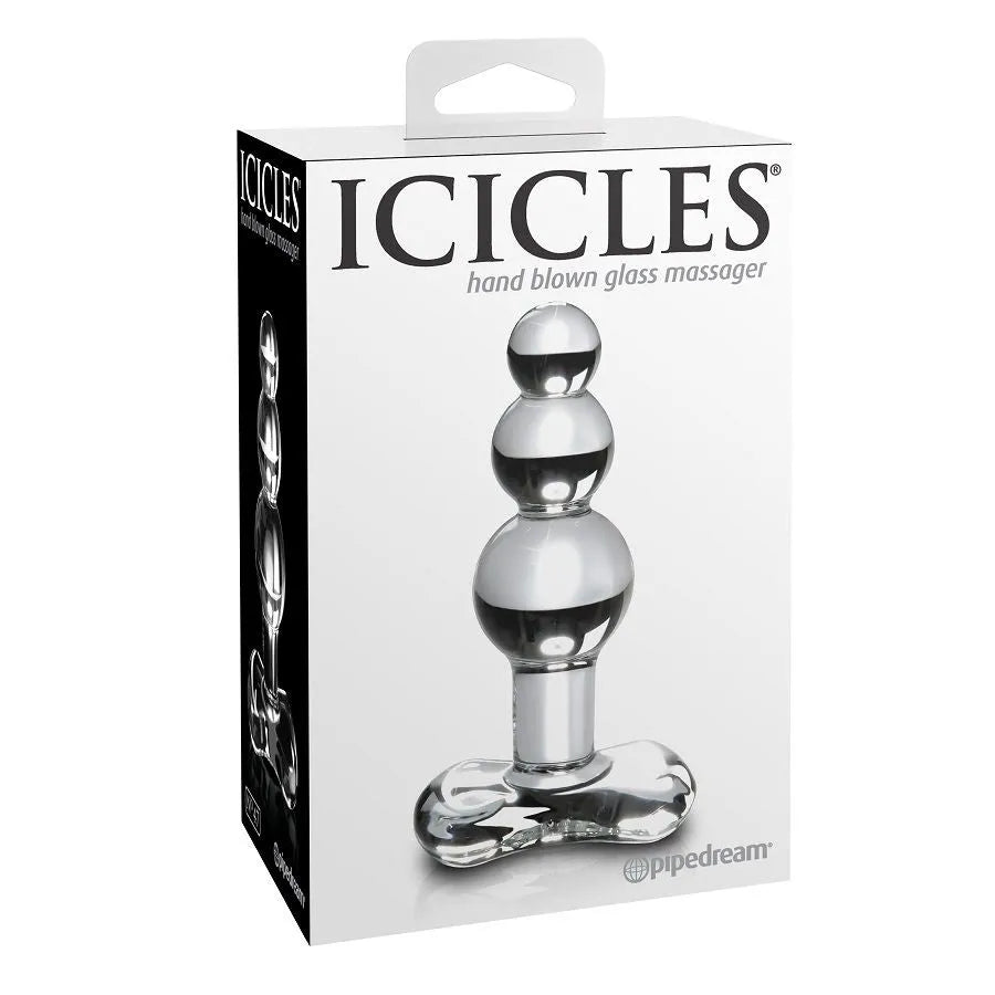 Plug anal en verre transparent design élégant 3 sphères stimulation graduelle P-spot sans phtalate sextoy hygiène intime