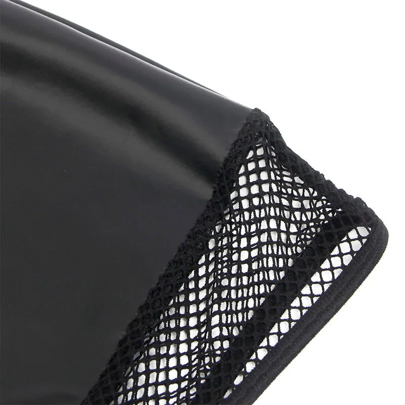 lingerie noire col licou cuir PU maille transparente SUBBLIME