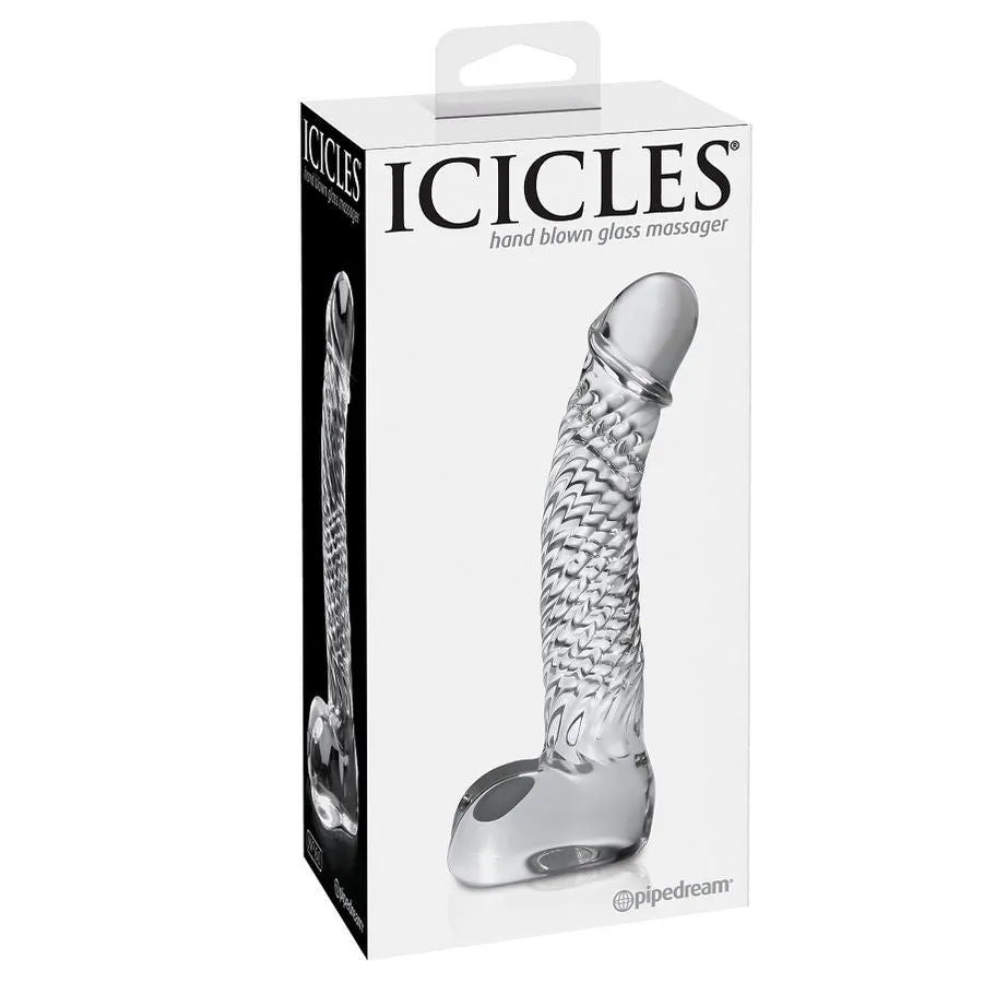 Masseur en verre de luxe Icicles - N.61, stimulation du point G et P, sans Phthalates, design érotique, sécurité, discrétion, sextoy