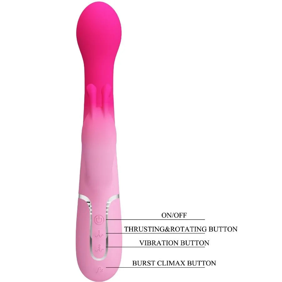vibromasseur silicone rechargeable double moteur 7 fonctions rose lapin multifonction